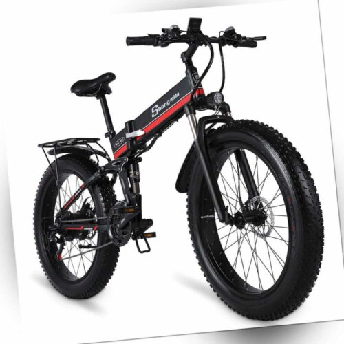 E Bike Mountainbike 26 Zoll Klappbares Elektrofahrrad 1000W Shengmilo E-Faltrad