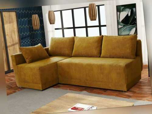 Ecksofa Nestor Cord Polsterecke Eckcouch Sofa Schlaffunktion Polstergarnitur