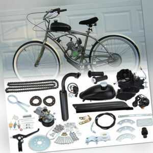 2-Takt 50cc Einzylinder Motor Motorset für Fahrrad Benzin Hilfsmotor Schwarz DE
