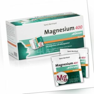 Magnesium 400 Direkt Pulver | hoch dosiert | 60 Portionsbeutel (78,57€/kg)