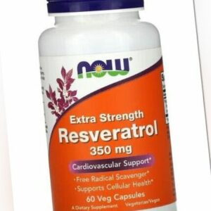 NOW Foods Extra starkes Resveratrol 350 mg 60 pflanzliche Kapseln