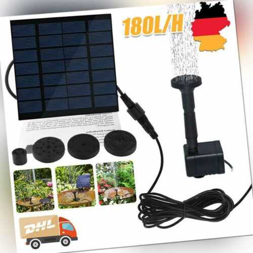 Solar Pumpe Teichpumpe Springbrunnen Gartenbrunnen Brunnen Fontäne mit Akku NEU