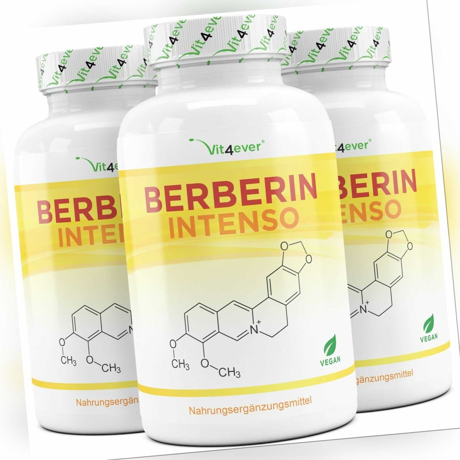 3x BERBERIN HCL = 360 Kapseln á 500mg + Piperin - Extra Hochdosiert + Vegan