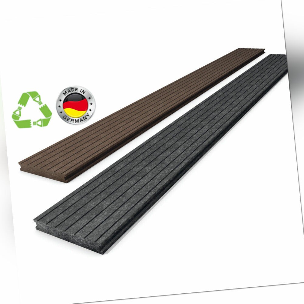 Terrassendiele Kunststoff (100% recycelt) 200x19.5x2.8cm Balkondiele WPC