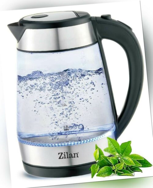 Glas Edelstahl Wasserkocher 100% BPA-Frei Heißwasserspender Kettle Wasser Kocher