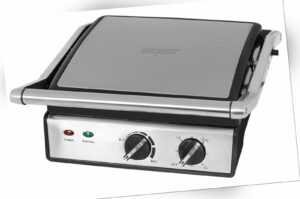 Exquisit Kontaktgrill KG 6102 isw | Antihaftbeschichtete Grillplatten | 2000 W