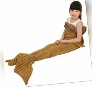Gelbe Meerjungfrauenschwanzdecke für Kinder Mädchen & Erwachsene