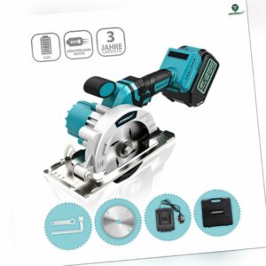 LionMount Akku-Handkreissäge 165mm mit 20V 4Ah Akku&Ladegerät Bürstenloser Motor