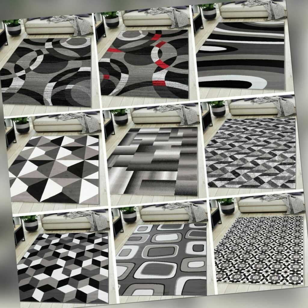 Modern Teppich Designer Teppiche Grau Kurzflor 200x300 300x400 160x230 und mehr