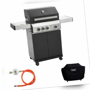 TAINO BLACK 3+1 Set Gasgrill Griller Seitenbrenner BBQ 3 Brenner Matt Schwarz