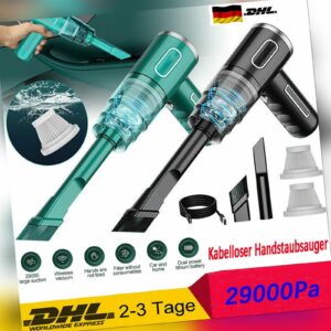 29000Pa Kabelloser Mini Handstaubsauger Staubsauger Nass &Trocken Akku Für Auto