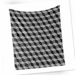 Schwarz und weiß Weich Flanell Fleece Decke monochrome Cube