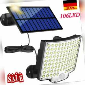 LED Solarleuchte mit Bewegungsmelder Außen Lampe Fluter Sensor Strahler Licht DE