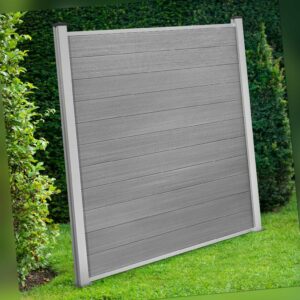 WPC Zaun Brillant Grau Sichtschutz Gartenzaun Windschutz Blickdicht 180x180cm