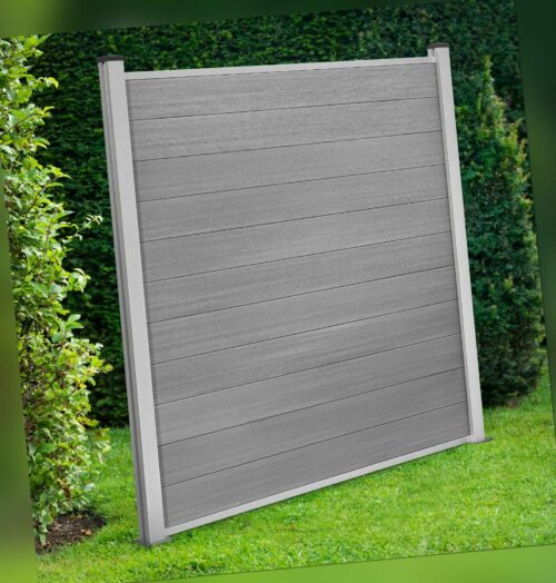 WPC Zaun Brillant Grau Sichtschutz Gartenzaun Windschutz Blickdicht 180x180cm