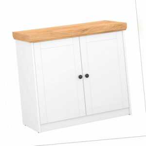 Kommode Weiß Holz Sideboard Anrichte Schrank Wohnzimmer Modern Türen Homestyle4u