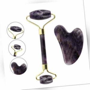 *Authentisch Amethyst Jade Roller Gua Sha Set Natürliche Dauerhafte Geräuschlos*