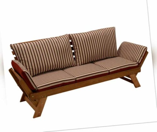 Gartenbank Schlafsofa Gartenmöbel Gartensofa TIROL 202cm, Holz, mit Auflage rot