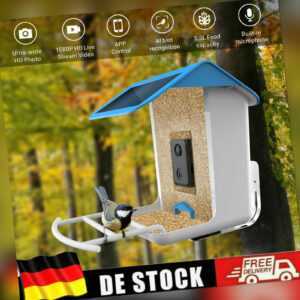 Smart Solar Vogelhäuschen mit 1080P Kamera Nachtsicht AI-Erkennung Futterhaus