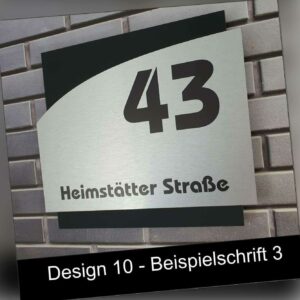 3D Hausnummer Hausnummernschild Acryl Edelstahl Design Modern anthrazit schwarz