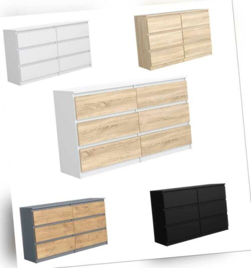 Kommode mit 6 Schubladen - Schubladenschrank - Sideboard - Verschiedene Farben