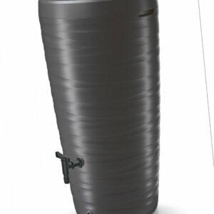 Regen Tonne 240 L m. Wasserhahn - anthrazit - Wasser Tank Pflanzschale Deckel