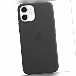 Original Apple Leather Leder Case Cover MHKA3ZM/A iPhone 12 Mini Schwarz Black