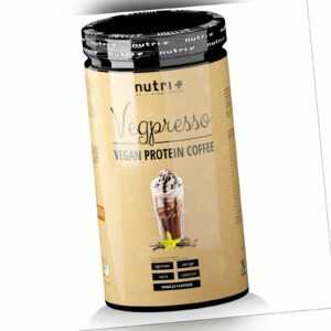 Protein Kaffee Vegan Vanille, Schoko - Nutri+ Instant Eiweiß Pulver mit Koffein