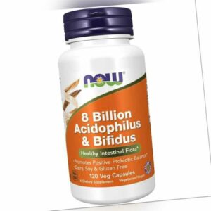 Now Foods 8 Billionen Acidophilus & Bifidus - 120 Kapseln