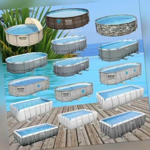 Bestway Power Steel Swimming Frame Pool Schwimmbad Schwimmbecken Gartenpool