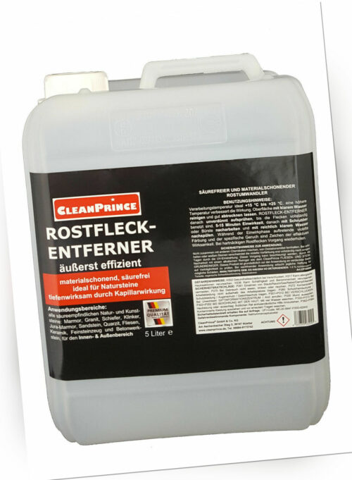 5 Liter Rostfleckentferner Rostflecken Reiniger Rost Entroster Steine Entferner