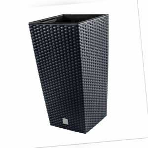 Blumentopf + Einsatz Blumenkübel Rattan RATO SQUARE DRTS170 Anthrazit