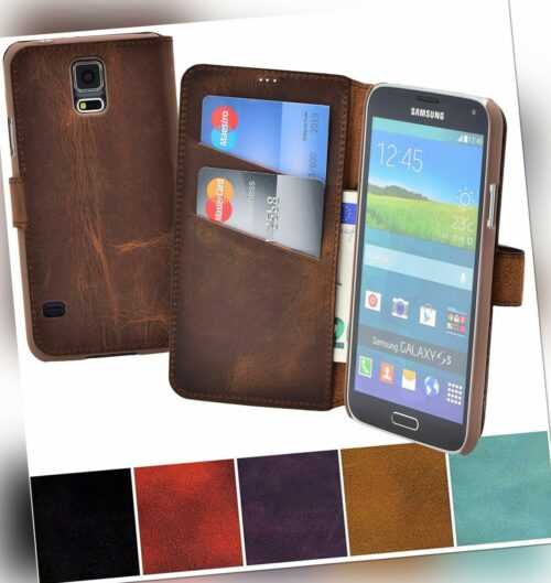 HTC One M9 Hülle Book Style Echt Leder Tasche Handyhülle Cover Klapp Case Etui