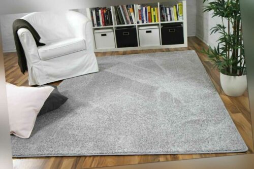 Hochflor Velours Teppich Mona Silbergrau