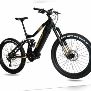27,5 Zoll ENDURO E-Mountainbike CHRISSON eXDURO Fully 612Wh 85Nm 10G DEORE  Gold
