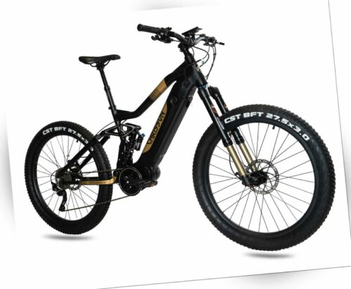 27,5 Zoll ENDURO E-Mountainbike CHRISSON eXDURO Fully 612Wh 85Nm 10G DEORE  Gold
