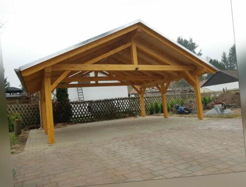 Doppelcarport Satteldach 6m x 6m 16er Pfosten