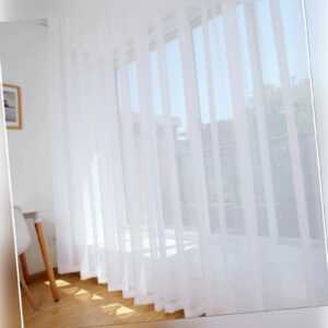 Gardinen Vorhänge - Vorhänge Kräuselband - Transparent Vorhang - Vorhang weiß