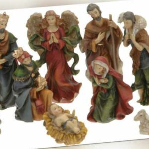 Krippen Figuren 11 teilig - Polystein 3-9 cm - Weihnachten Dekoration Zubehör