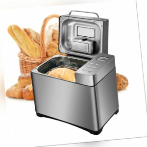 Brotbackautomat mit Deckel Brotbackmaschine 19Programme 500-1000g 650W Edelstahl