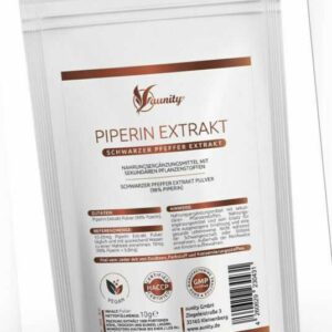 Piperin Extrakt - Schwarzer Pfeffer Extrakt Pulver - 98% Piperin - (10g o. 20g)