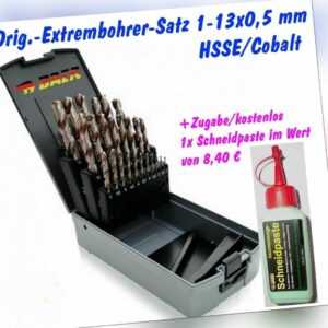 Spiralbohrer BAER HSSE CO Set Bohrer Satz 1 - 13mm +Schneidpaste Edelstahlbohrer