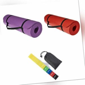 Fidusport NBR Yogamatte Sportmatte Rot-Lila mit Fitness Band Outdoor Fitness-Set
