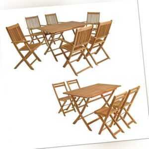 Gartenmöbel Sitzgruppe Gartentisch Eckig 4/6 Stühle mit/ohne Armlehnen klappbar