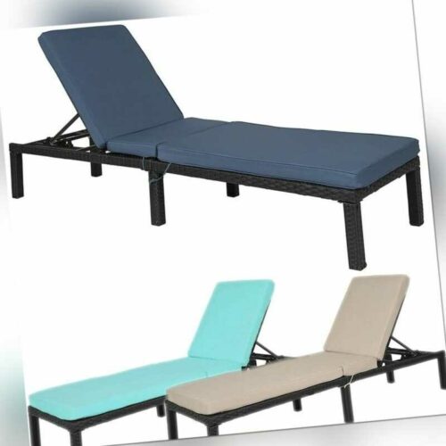 Sonnenliege Polyrattan Gartenliege Auflage Relaxliege Strandliege Loungeliege