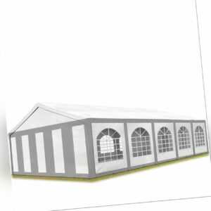Partyzelt Pavillon 5x10m Bierzelt Festzelt Gartenzelt Vereinszelt Zelt grau-weiß