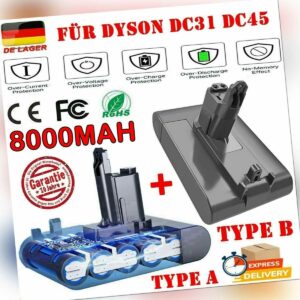 6800mAh Akku für Dyson DC30 DC31 Type B/A DC34 DC35 DC44 DC45 Animal Batterie QQ