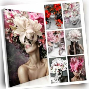 Blumen Frau Natur Bunt VLIES LEINWAND DEKO BILDER WANDBILD XXL WOHNZIMMER