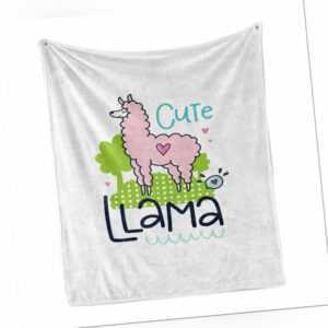 Lama Weich Flanell Fleece Decke Rosa Tierkarikatur