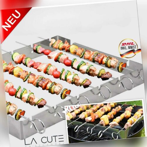 Schaschlik Spießaufsatz Spießhalter Gestell für Grill mit Spießen Edelstahl Neu!